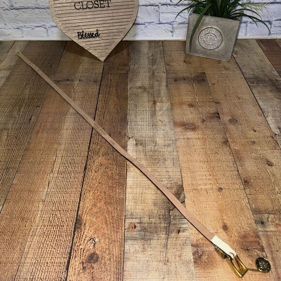 Streets ahead cream colored skinny thin belt L - Picture 11 of 13